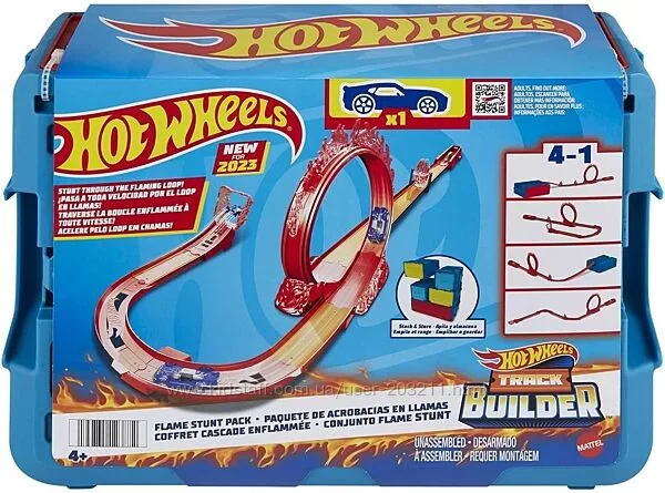 Трек Хот Вілс Вогняні трюки Hot Wheels Track Builder Playset Flame Stunt