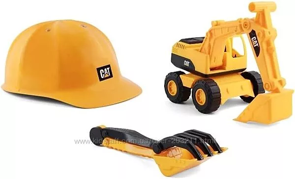 Набір екскаватор, каска, лопата, граблі Cat Construction Excavator Sand Set