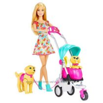 Игровой набор Барби с питомцами щенками Barbie Strollin Pups Playset