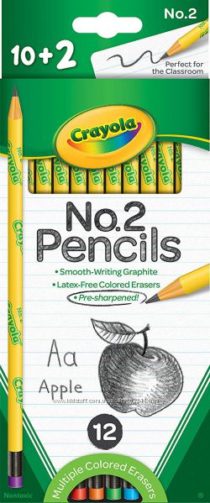 Простые карандаши с ластиком Crayola 12 шт. Крайола
