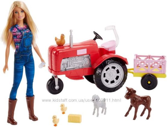 Кукла Барби Фермер на тракторе Barbie Doll and Tractor