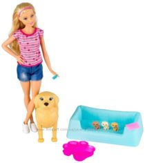 Барби и собака с новорожденными щенками Barbie Newborn Pups Doll