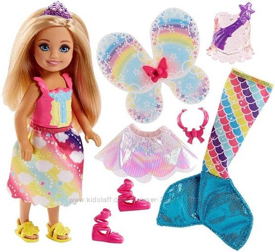 Кукла Barbie Dreamtopia Rainbow Cove Chelsea Волшебное перевоплощение Челси