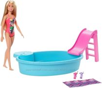 Барби Barbie Развлечения у бассейна Blonde and Pool Playset with Slide