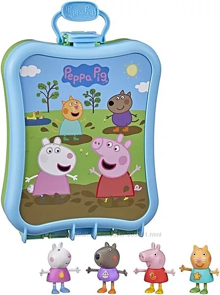 Peppa Pig Toys Набір Peppas Carry Along Friends,4 фігурки з футляром