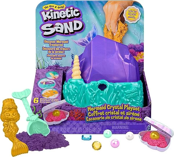 Набір кінетичного піску Kinetic Sand, Mermaid Crystal Playset