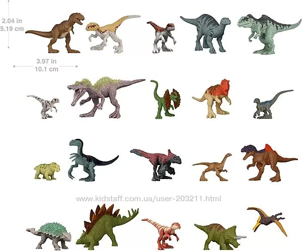 Міні Фігурки Динозаврів 20 шт Mattel Jurassic World Dominion Mini Dinosaur