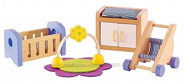 Дитяча кімната Hape Wooden Doll House Furniture Baby&acutes Room Set